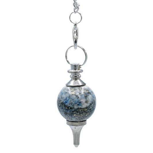 Pendulum polished lapis lazuli &amp; metal