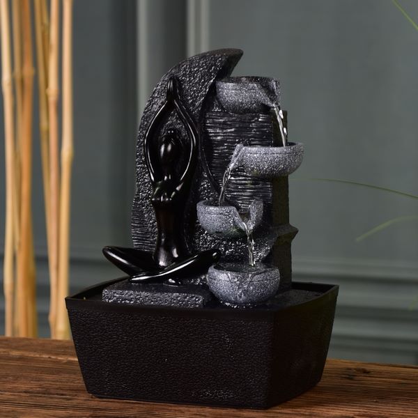 Zimmerbrunnen Yama mit Pumpe und Beleuchtung