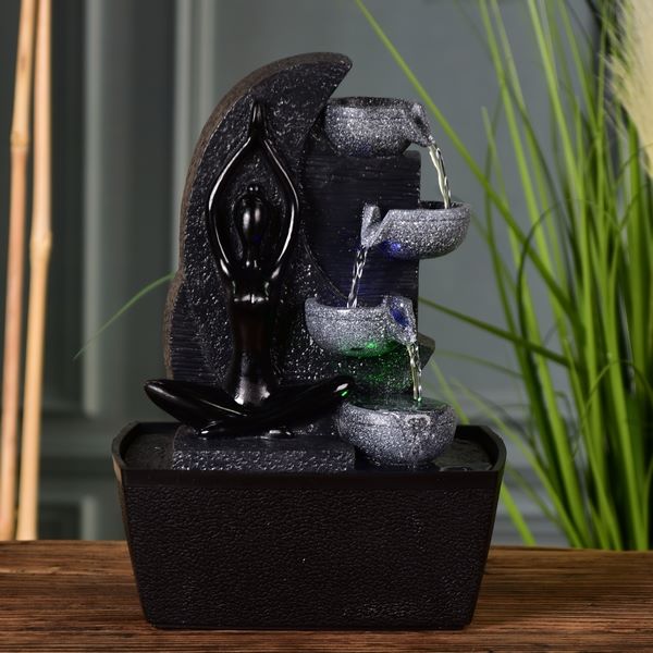 Zimmerbrunnen Yama mit Pumpe und Beleuchtung