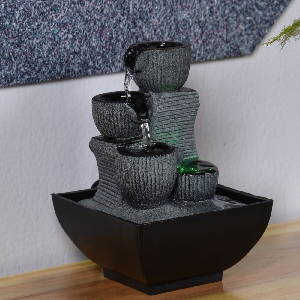 Zimmerbrunnen Kini mit Pumpe und Beleuchtung