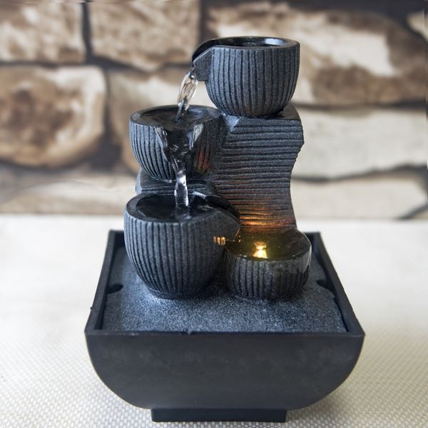 Zimmerbrunnen Kini mit Pumpe und Beleuchtung