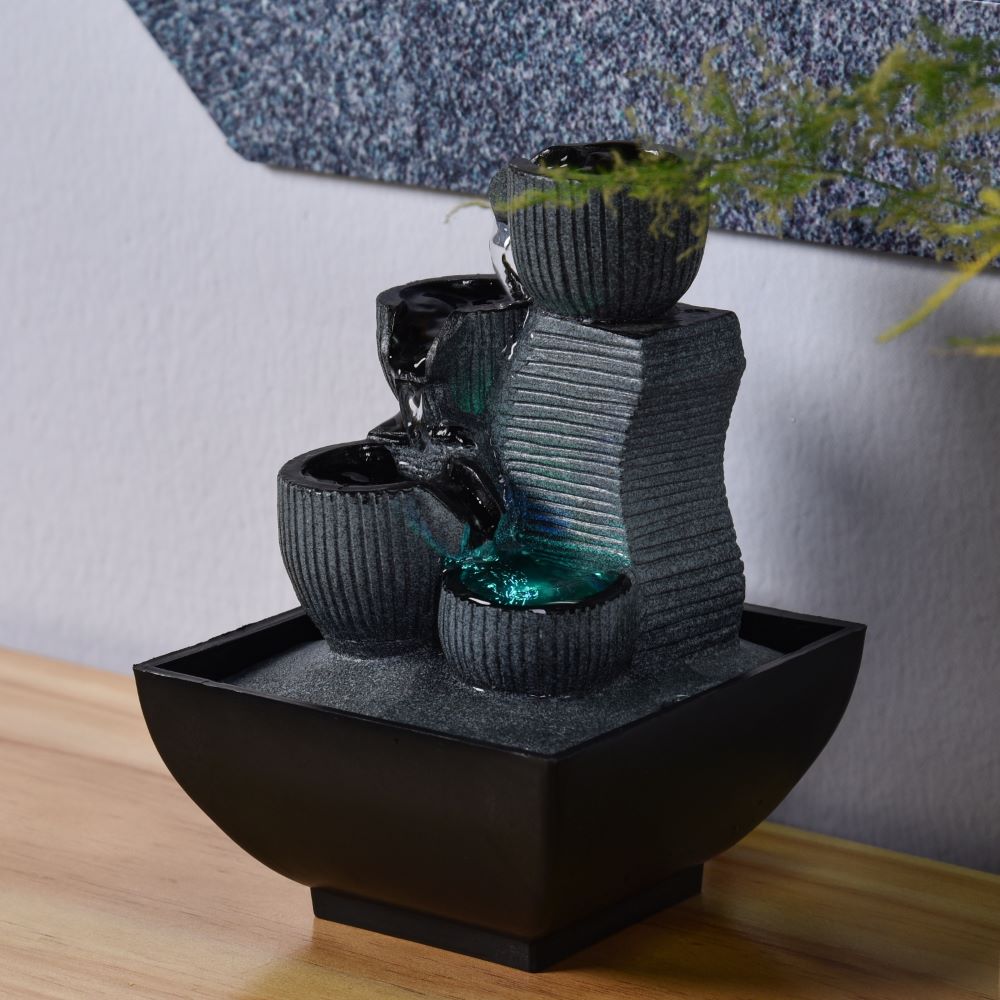 Zimmerbrunnen Kini mit Pumpe und Beleuchtung