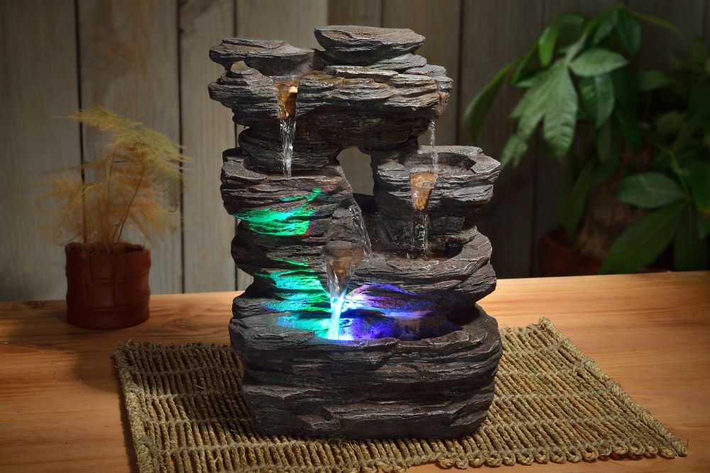 Natur Pietra Zimmerbrunnen mit Beleuchtung