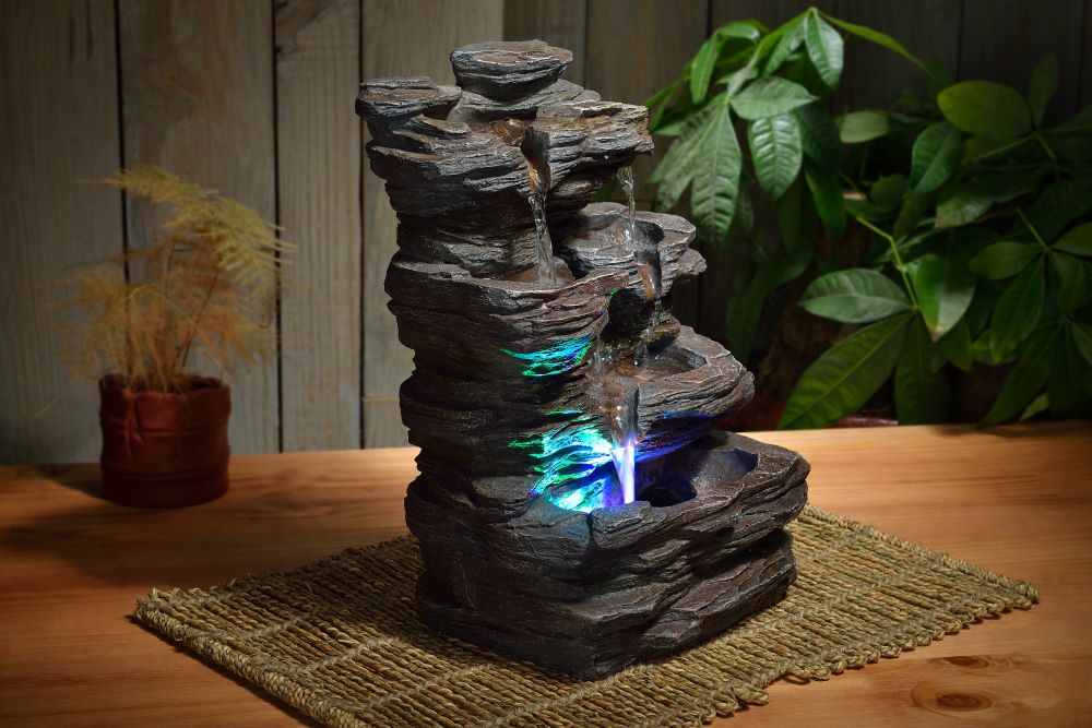 Natur Pietra Zimmerbrunnen mit Beleuchtung