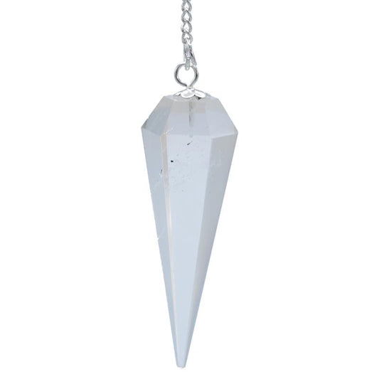 Pendulum rock crystal with facet tip