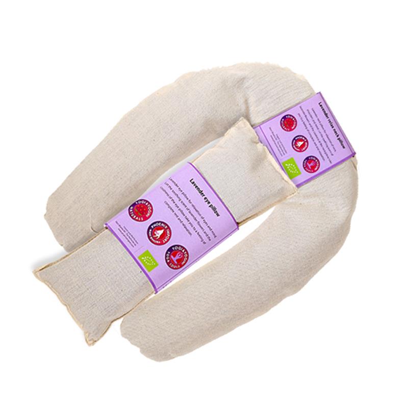 Eye and neck pillow organic lavender beige