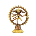 Phoenix zweifarbige Shiva-Nataraja-Figur aus Messing