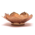 Lotus tealight holder smoky/beige with gold rim