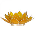 Lotus tea light holder yellow 3rd chakra silver