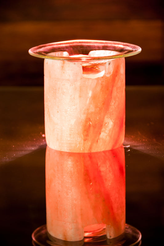 Salt crystal tea light aroma lamp