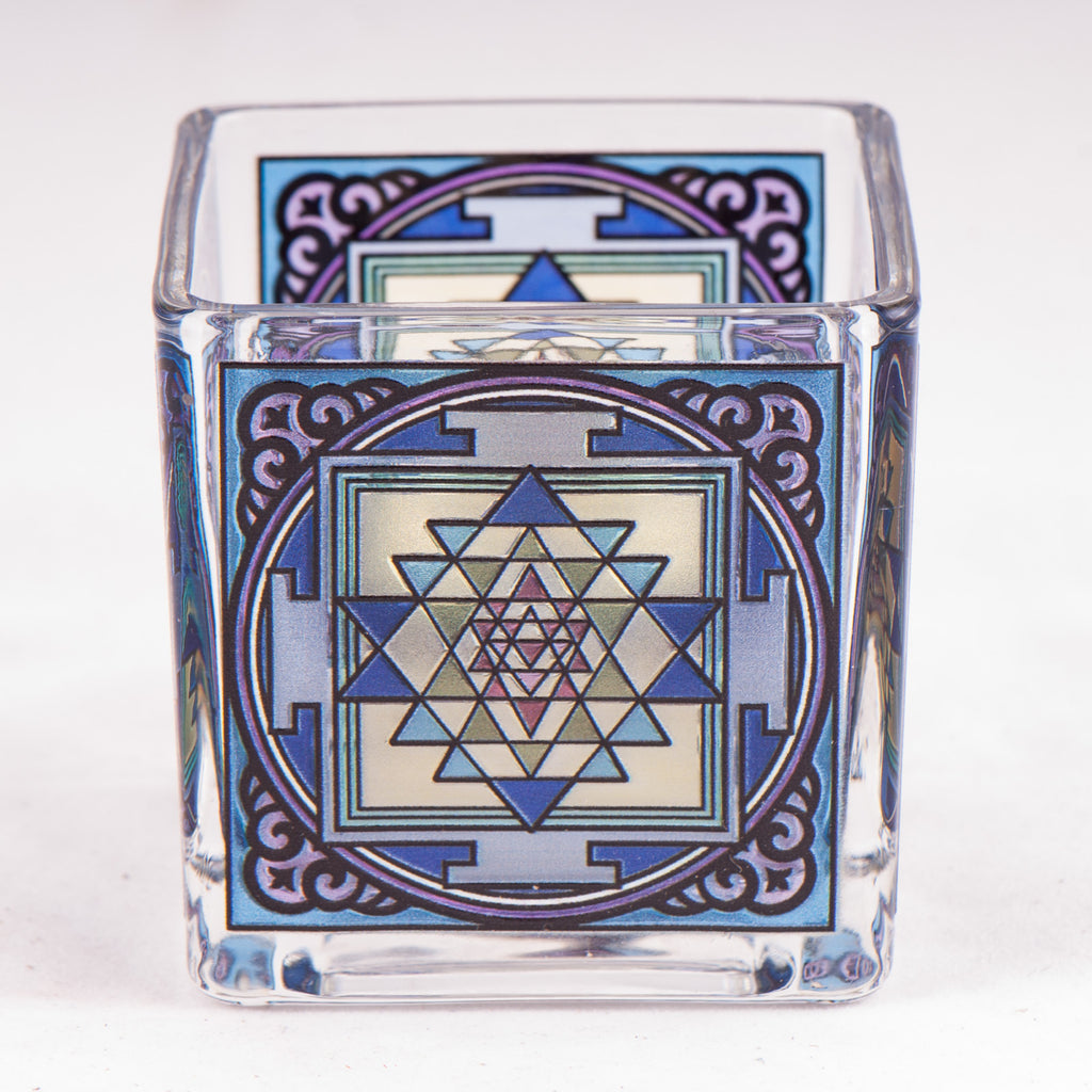 Teelichtglas Shri Yantra – Yggdrasil