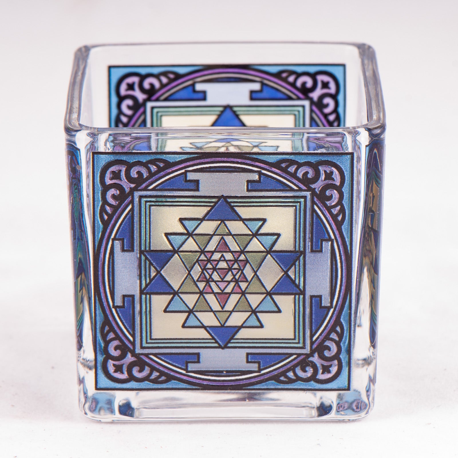 Teelichtglas Shri Yantra – Yggdrasil