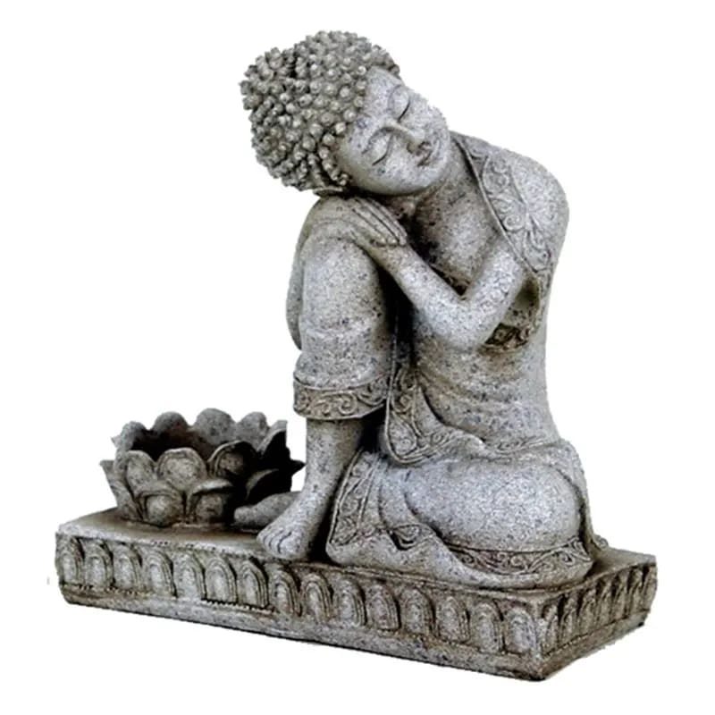 Buddha Teelichthalter – Ruhende Haltung – Lotusform – Polyresin