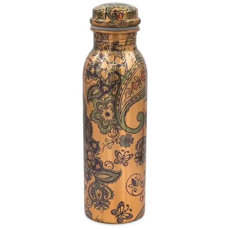 Paisley printed copper bottle