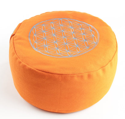 Flower of Life meditation cushion orange