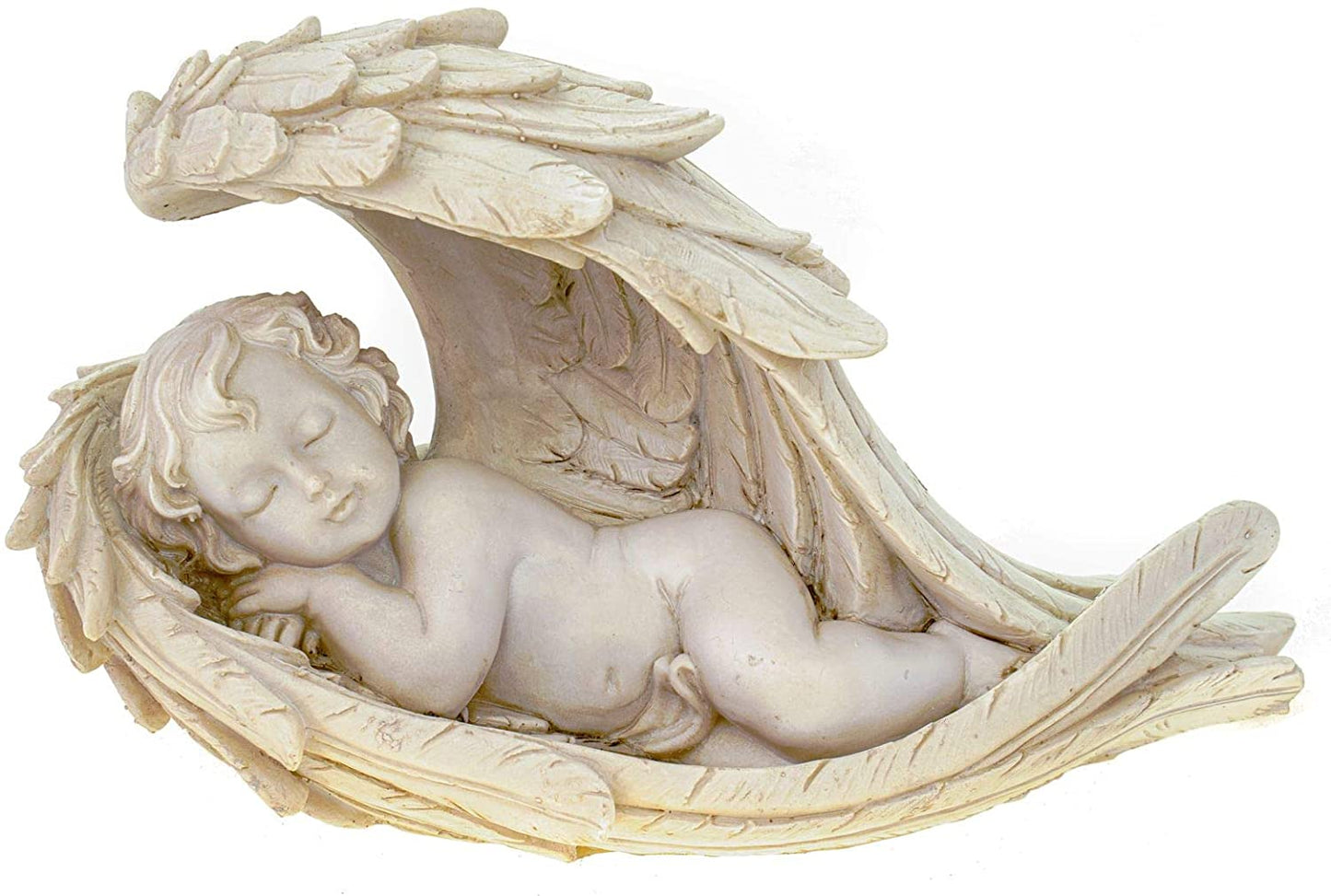 Engel liegend im Flügel aus Poly Weiß 2-fach