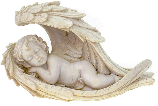 Angel lying in the wing made of poly white, 2-fold