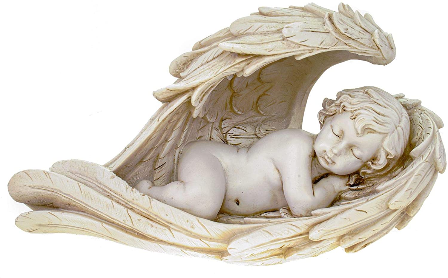 Angel lying in the wing made of poly white, 2-fold