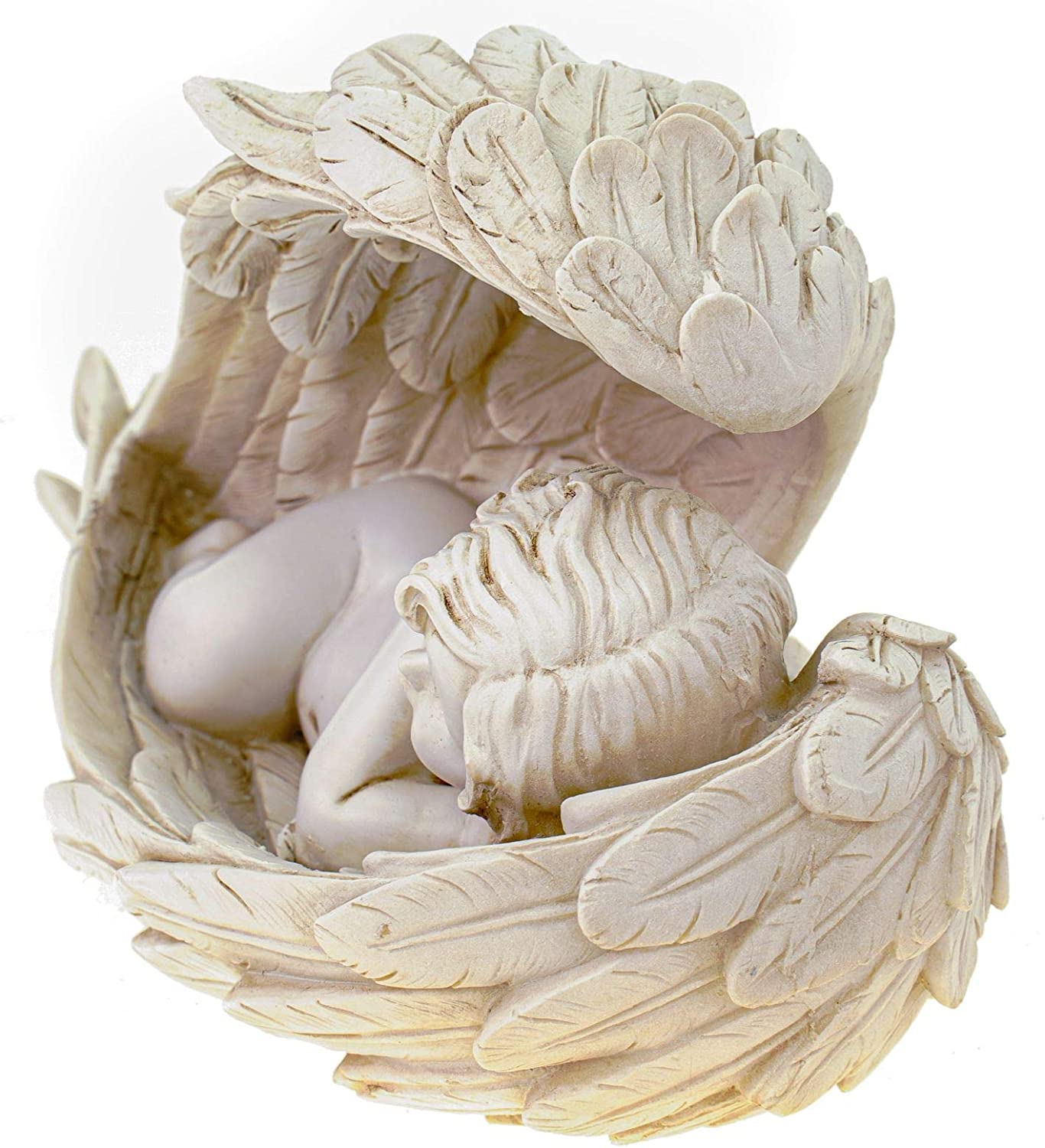 Angel lying in the wing made of poly white, 2-fold