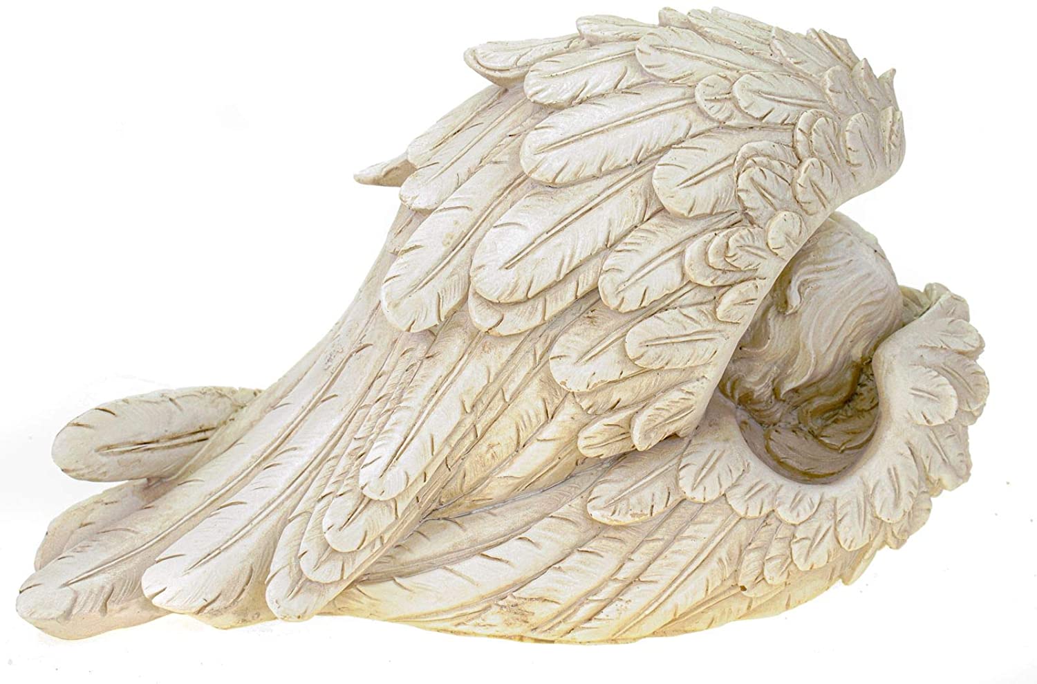 Angel lying in the wing made of poly white, 2-fold