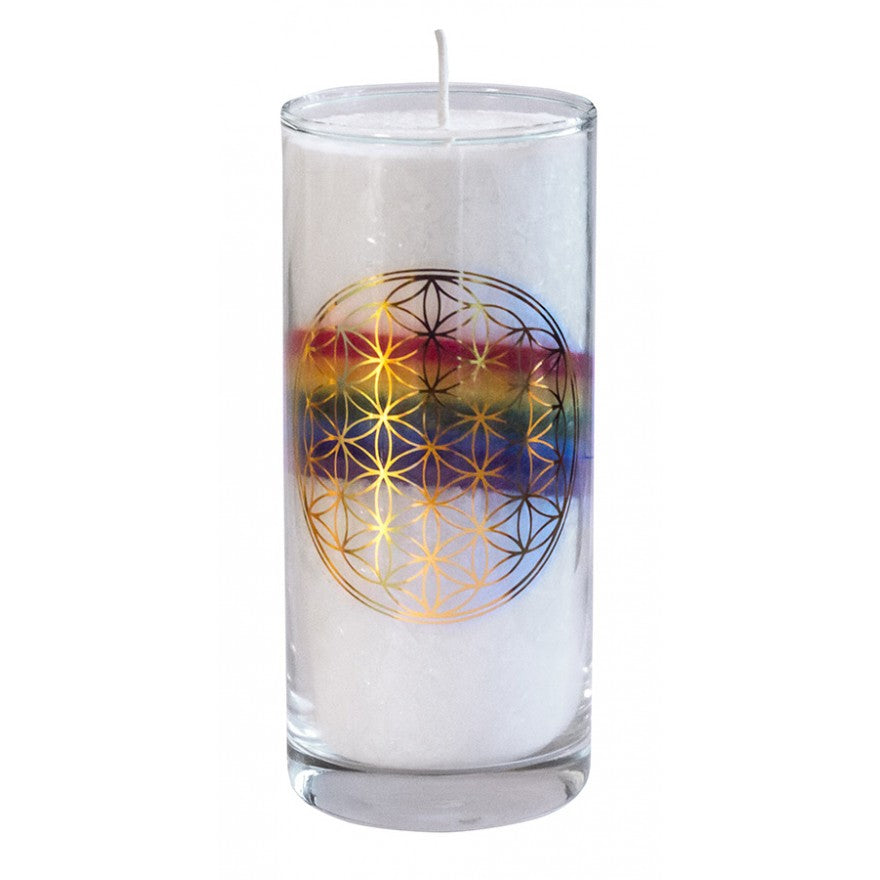 Candle "Crystal Rainbow BDL" in a glass 