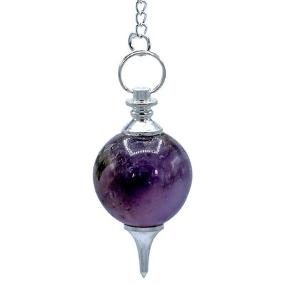 Pendulum amethyst ball shape &amp; chakra chain