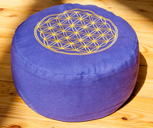 Flower of Life Meditation Cushion Purple