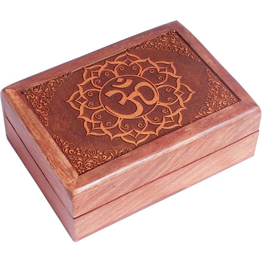 Tarot box with carved Ohm symbol 