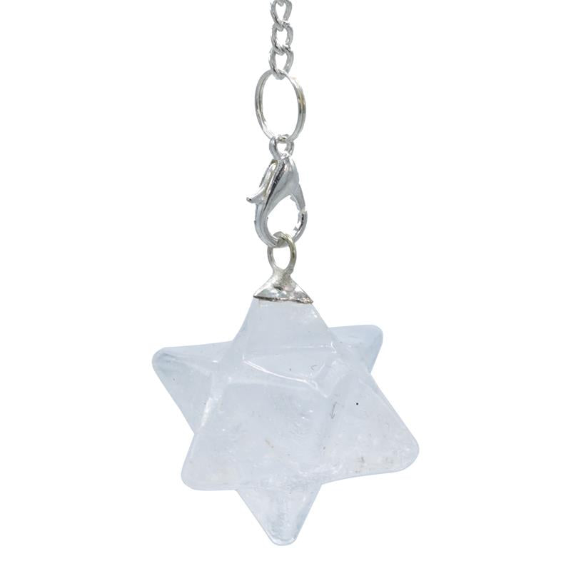 Bergkristall Merkaba Chakrapendel achtspitzig