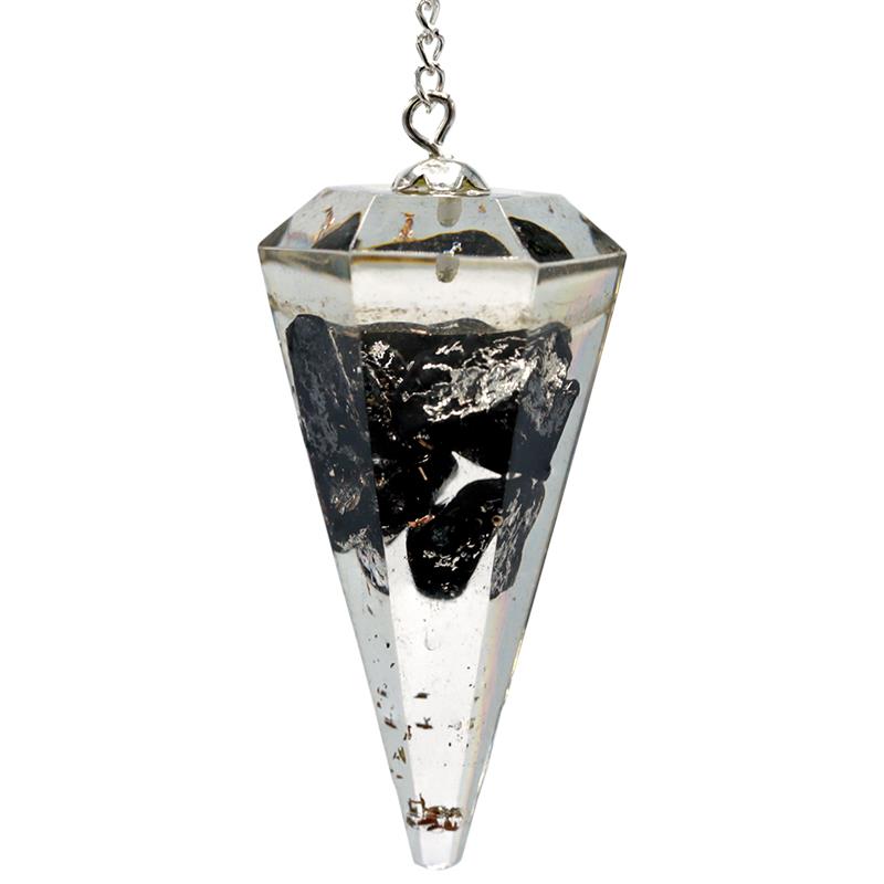Orgonite pendulum shungite with pointed facet