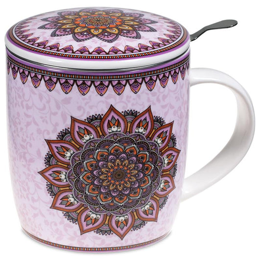 Set of teacup mandala purple
