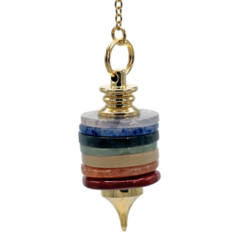 Pendulum chakras made of gemstone donuts - large