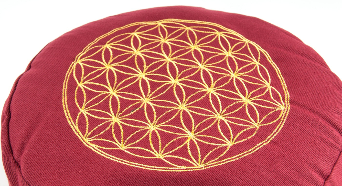 Flower of Life meditation cushion red
