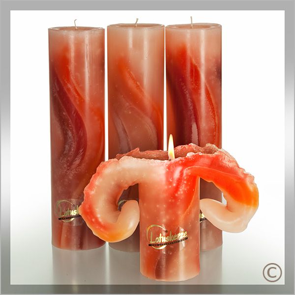 Lotus candles WATERCOLOR earth tones 28cm