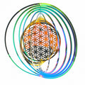 Windspiel Blume des Lebens, Regenbogenfarben