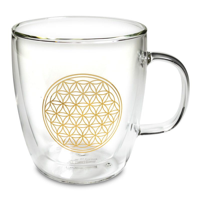 Double-walled tea glass Flower of Life