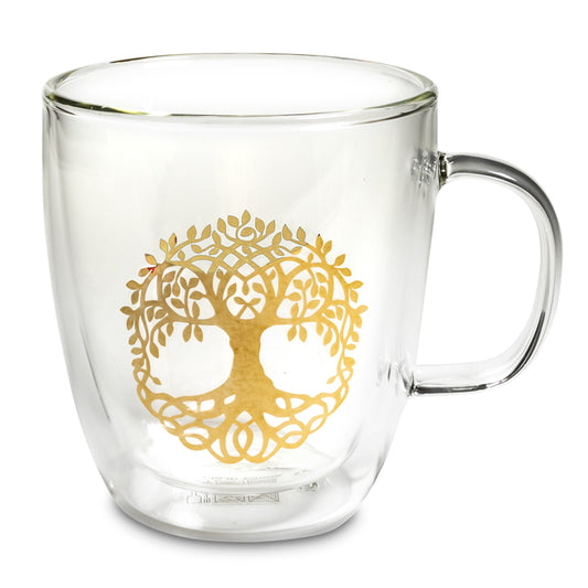 Tea glass double-walled tree of life
