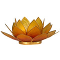 Lotus tea light holder orange gold colored