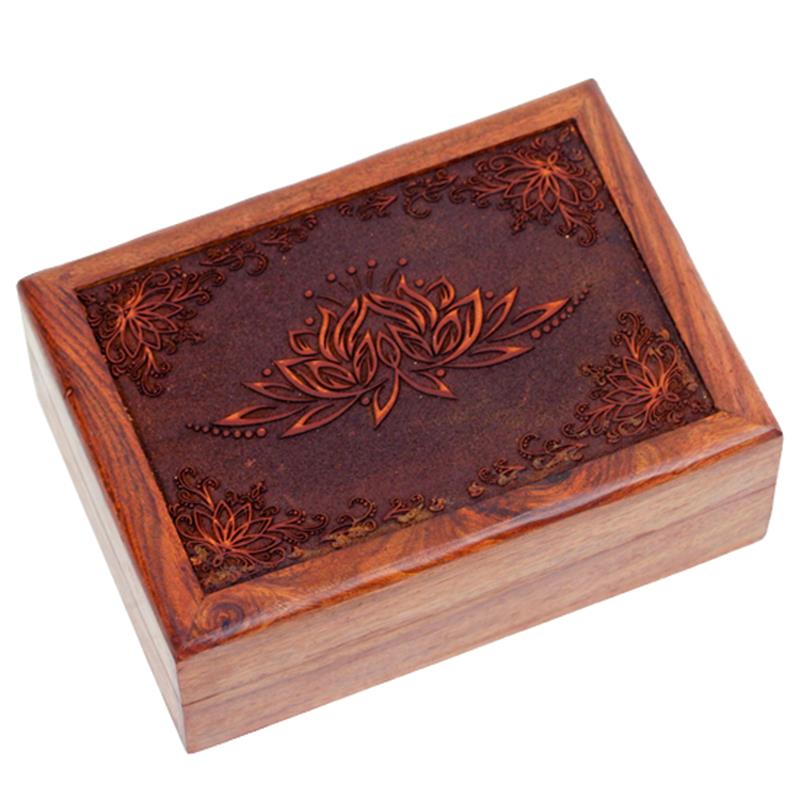 Tarot box with carved lotus 