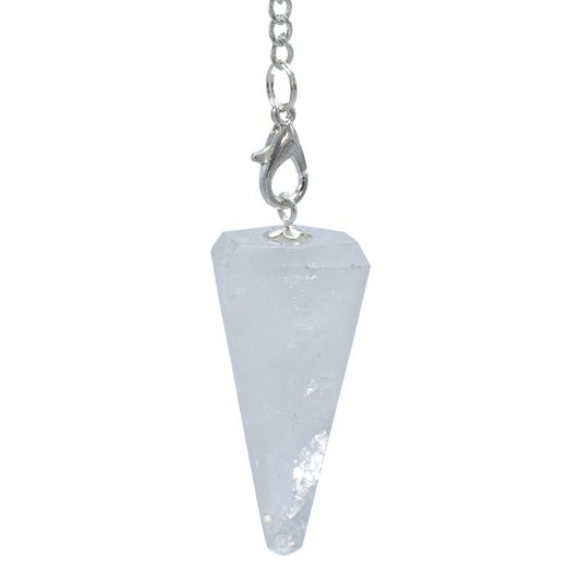 Pendulum rock crystal &amp; chakra chain