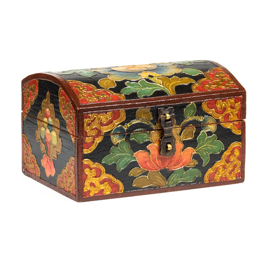 Tibetan treasure chest with lotus