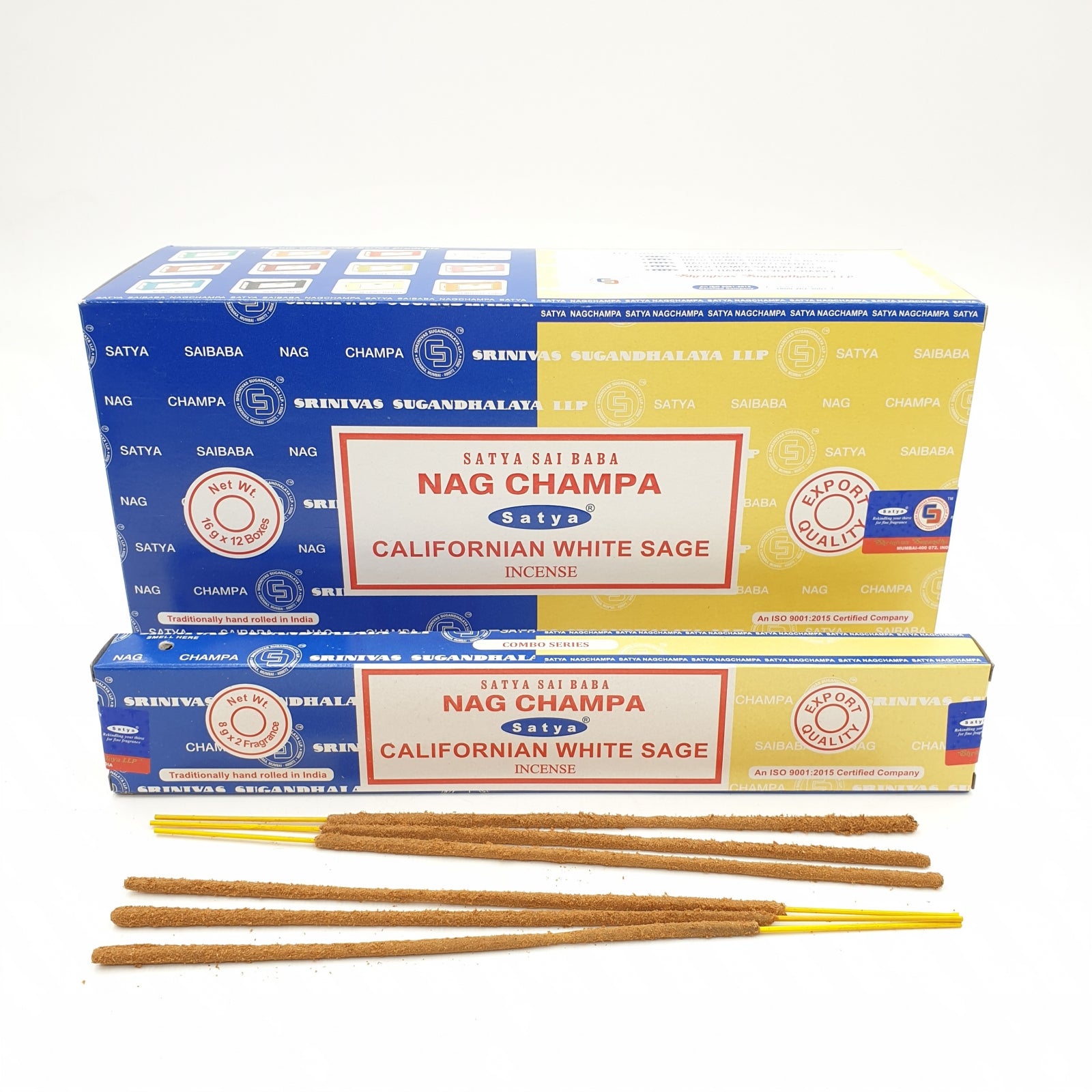 Satya Nag Champa und White Sage Räucherstäbchen Doppelpack