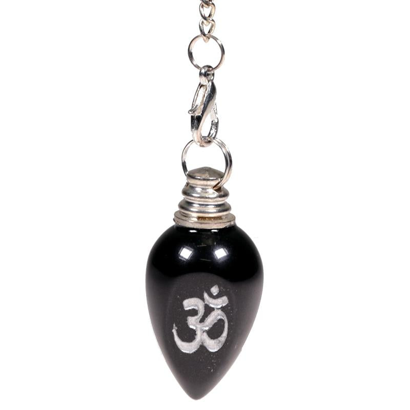 Pendel OHM poliert schwarzer Achat