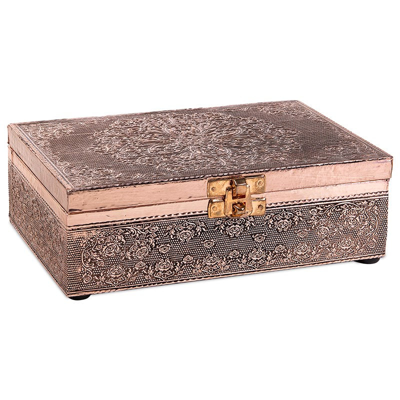 Tarot box Mandala - copper-plated aluminum 
