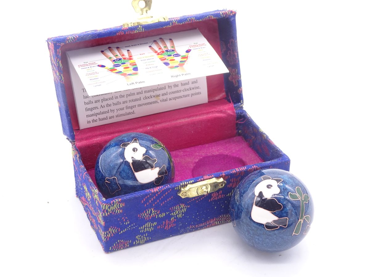 Qi-Gong balls blue "Panda" approx. 4.0 cm