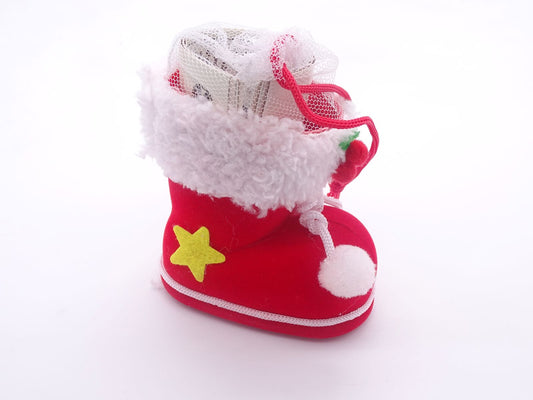 Santa Claus boots filled with tumbled stones