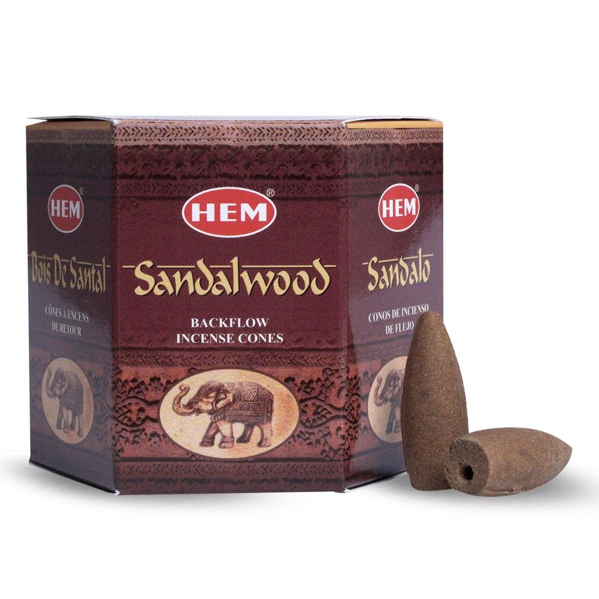 HEM Rückflusskegel Sandelholz - 40 Kegel für eine Atmosphäre der Entspannung