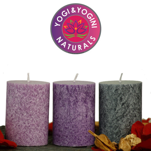 Yogi &amp; Yogini stearin candles 3 x MINDFULNESS