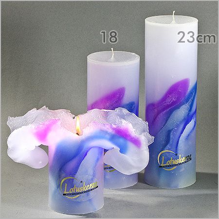 Lotuskerze ART Blue Passion 18cm - Die Kerze mit dem Blüteneffekt