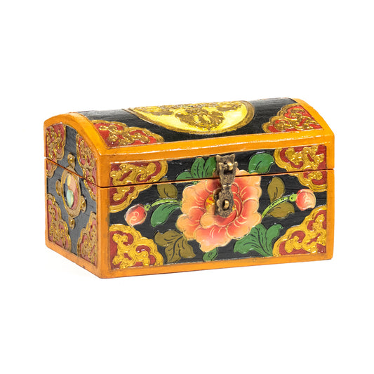 Tibetan treasure chest with double dorje small